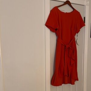Calvin Klein Vibrant Red Midi Dress
